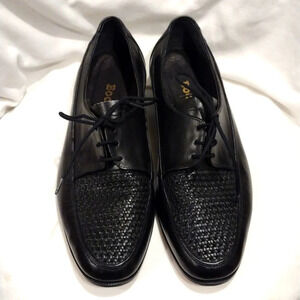 Bocaccio Men's Black Leather Lattice Top Oxford Tie Dress Shoes Sz 7.5-Event